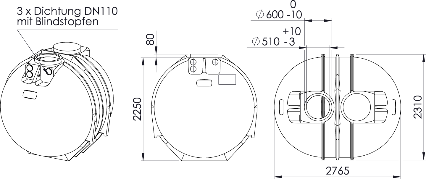 REWATEC Erdtank BlueLine II 7600 Liter