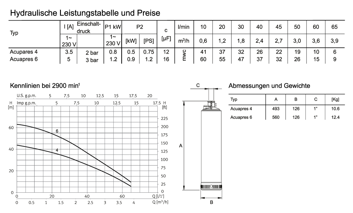 Tauchpumpe Espa Acuapres 6